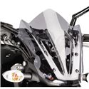 Puig 7015F New Generation Sport Screen for Yamaha MT-07 (2014-2017) in dark smoke, featuring a sleek design with aerodynamic contours and a durable, transparent material.
