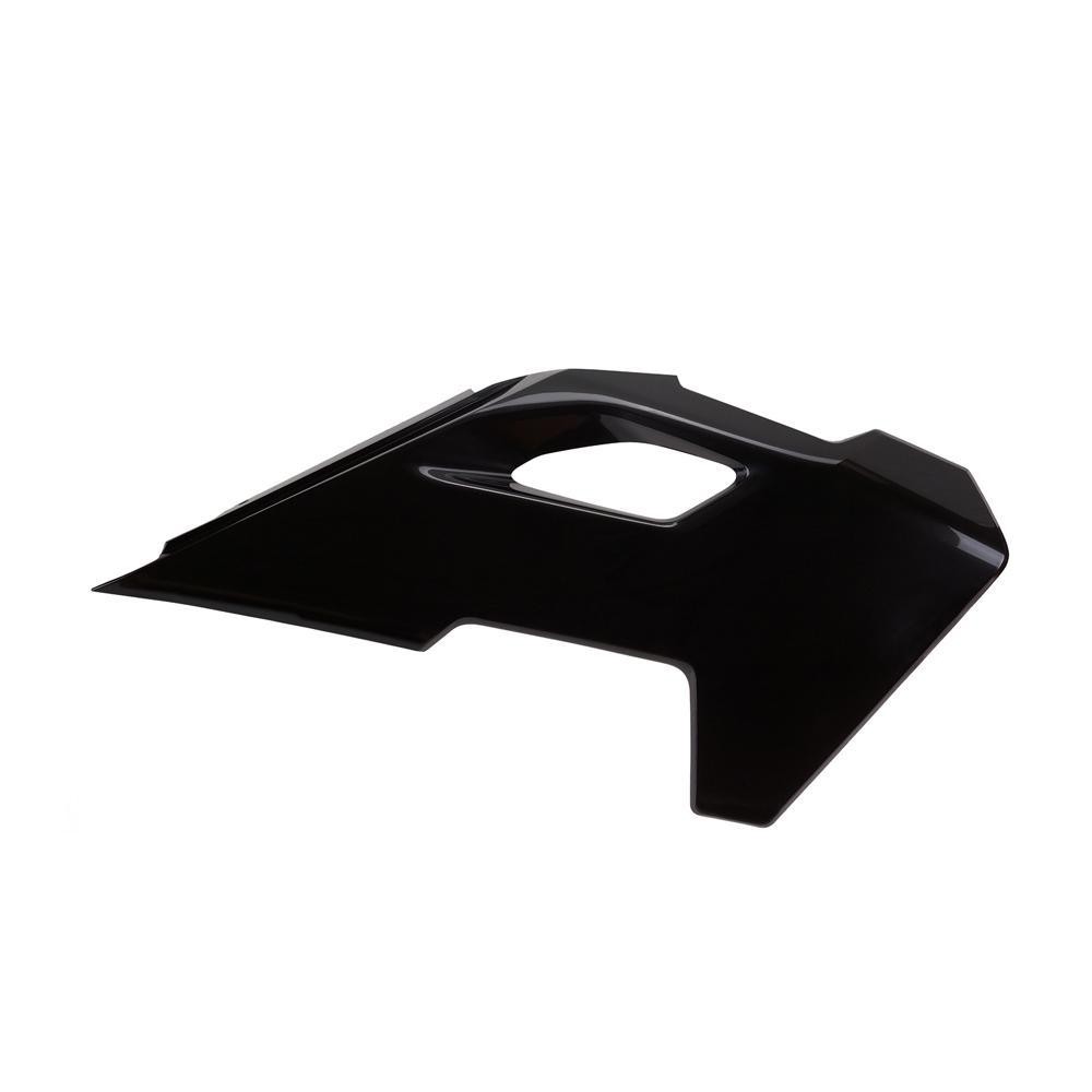 Black Polisport radiator scoops designed for Husqvarna TC/FC 2023-2025 and TE/FE 2024-2025, featuring a sleek, aerodynamic shape and durable plastic material.