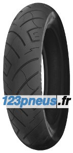 Blackwall motorcycle tyre by Shinko, model F777/R777, size 80/90-21, featuring a smooth tread pattern and a durable rubber construction, designed for front wheel use.