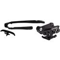 Black Acerbis chain slider and guide set for Honda motorcycles, featuring durable plastic construction and a sleek design for optimal performance and protection.