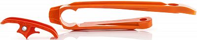 Bright orange plastic chain slider and guide for KTM EXC/EXC-F/XC-W/XCF-W models, featuring a sleek design and durable construction for optimal performance.