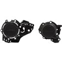 Acerbis X-Power Engine Covers Kit in orange, featuring durable plastic construction, designed for KTM EXC 250/300 (2017-19) and SX250 (2017-18) models, with precise cutouts and mounting points.