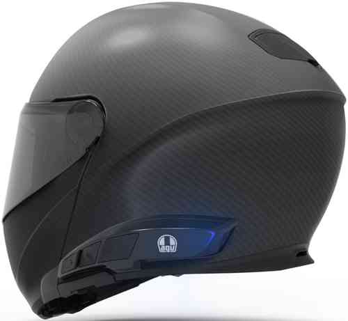 AGV ARK Sportmodular helmet in black, featuring a sleek design, carbon fiber material, integrated visor, and size range of XL-XXL with a prominent AGV logo.