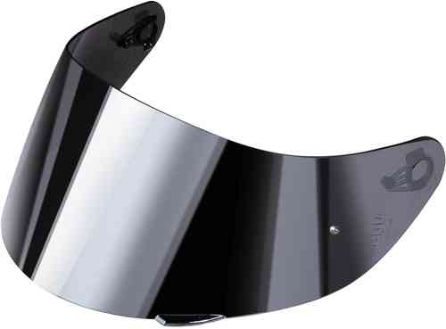 Silver-mirrored motorcycle helmet shield compatible with AGV K5 S, K3 SV, and K1 S, featuring a sleek, curved design and available in sizes ML to XXL.