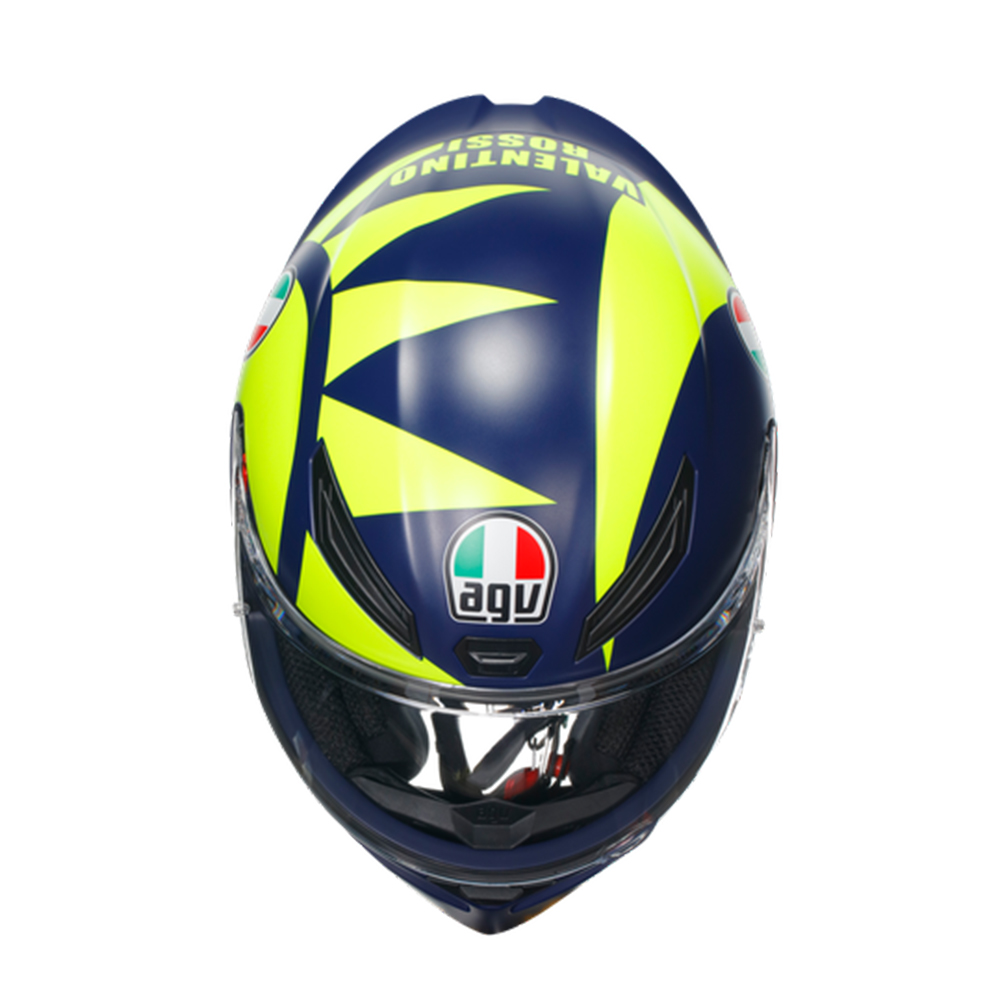 AGV K1-S Soleluna 2018 Replica Motorcycle Helmet - Soleluna 2018 - Small (56cm), Blue/yellow - image 2