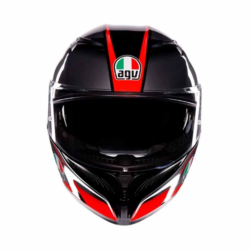 AGV K3 Graphic Motorcycle Helmet - Large (60cm) - Stria Matt Black / Grey / Red, Black/grey/red - image 2