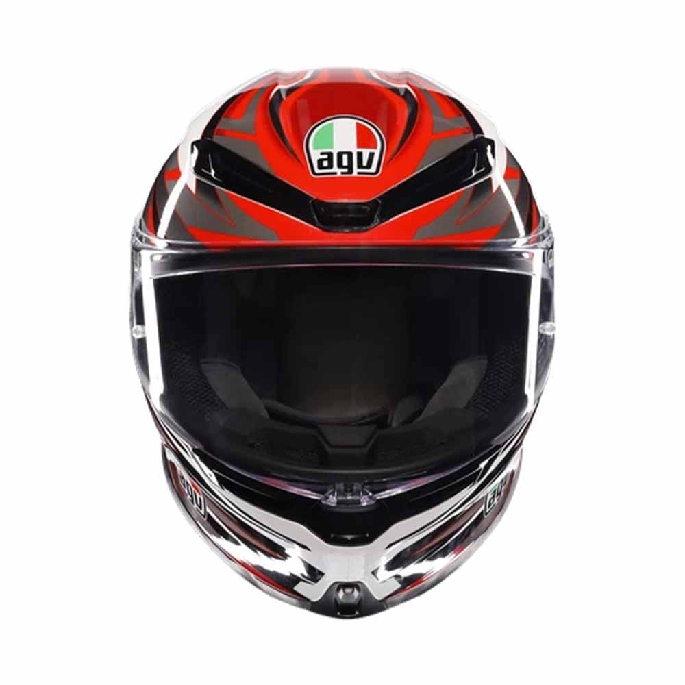 AGV K6-S Graphic Motorcycle Helmet - Large (60cm) - Reeval White / Red / Grey, Black/red/white - image 2