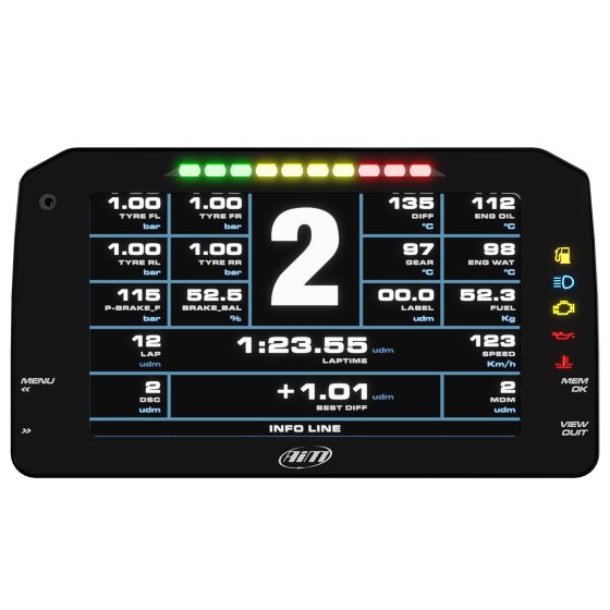 AIM Motorsport "AIM Motorsport 6" Dash Display for PDM8 / PDM32" - Street Icons