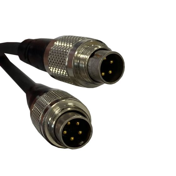 AIM Motorsport 712-712 CAN extension lead, 1.0m long, featuring two male 5-pin connectors with a black cable and metallic connector housings.