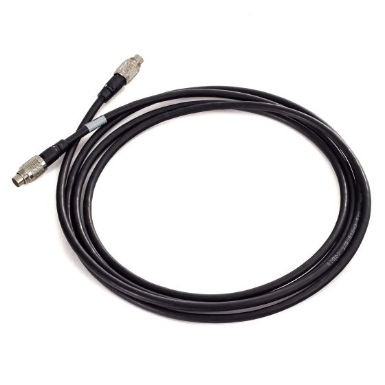 Black 3m connection cable with metal connectors on both ends, designed for the AIM Motorsport SmartyCam GP HD Bullet Cam, featuring durable construction for reliable performance.