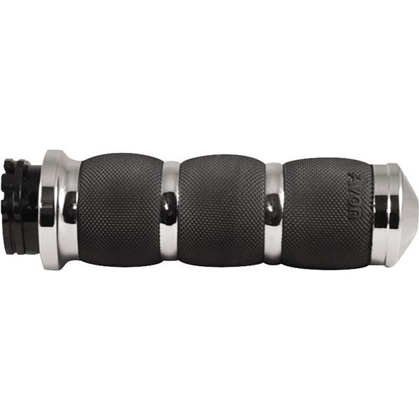 Avon Grips AIR-90 features chrome accents with a textured black rubber surface, designed for comfort and grip, showcasing a sleek, ergonomic shape.