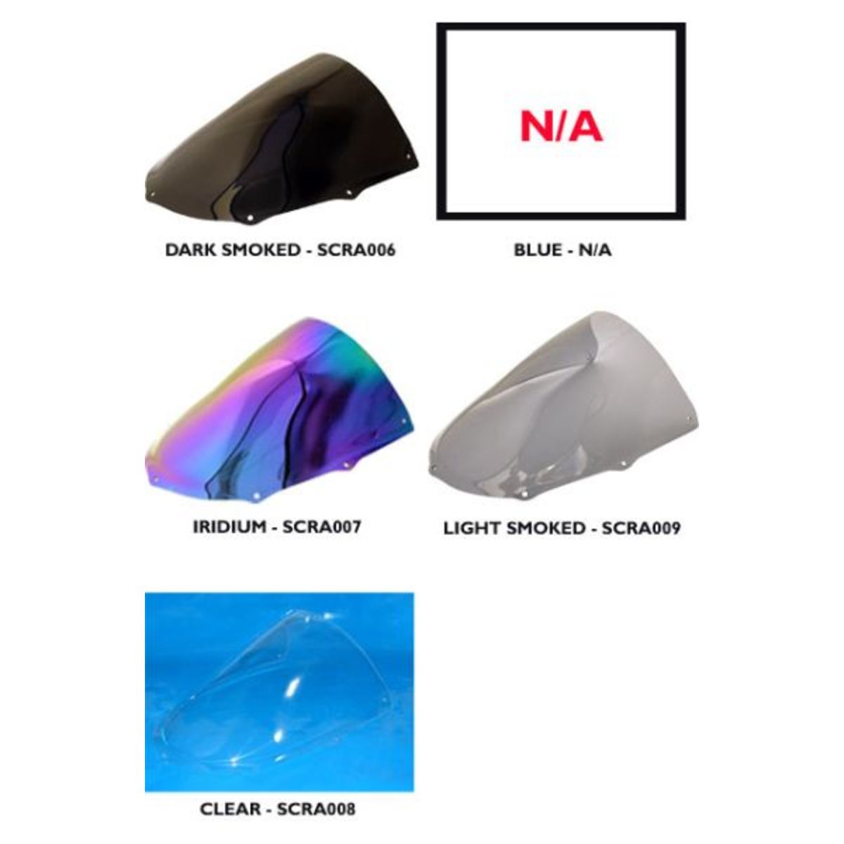 Light smoked double bubble screen for Aprilia RS50, RS125, and RS250, featuring a sleek, aerodynamic design and a tinted finish for enhanced visibility and style.