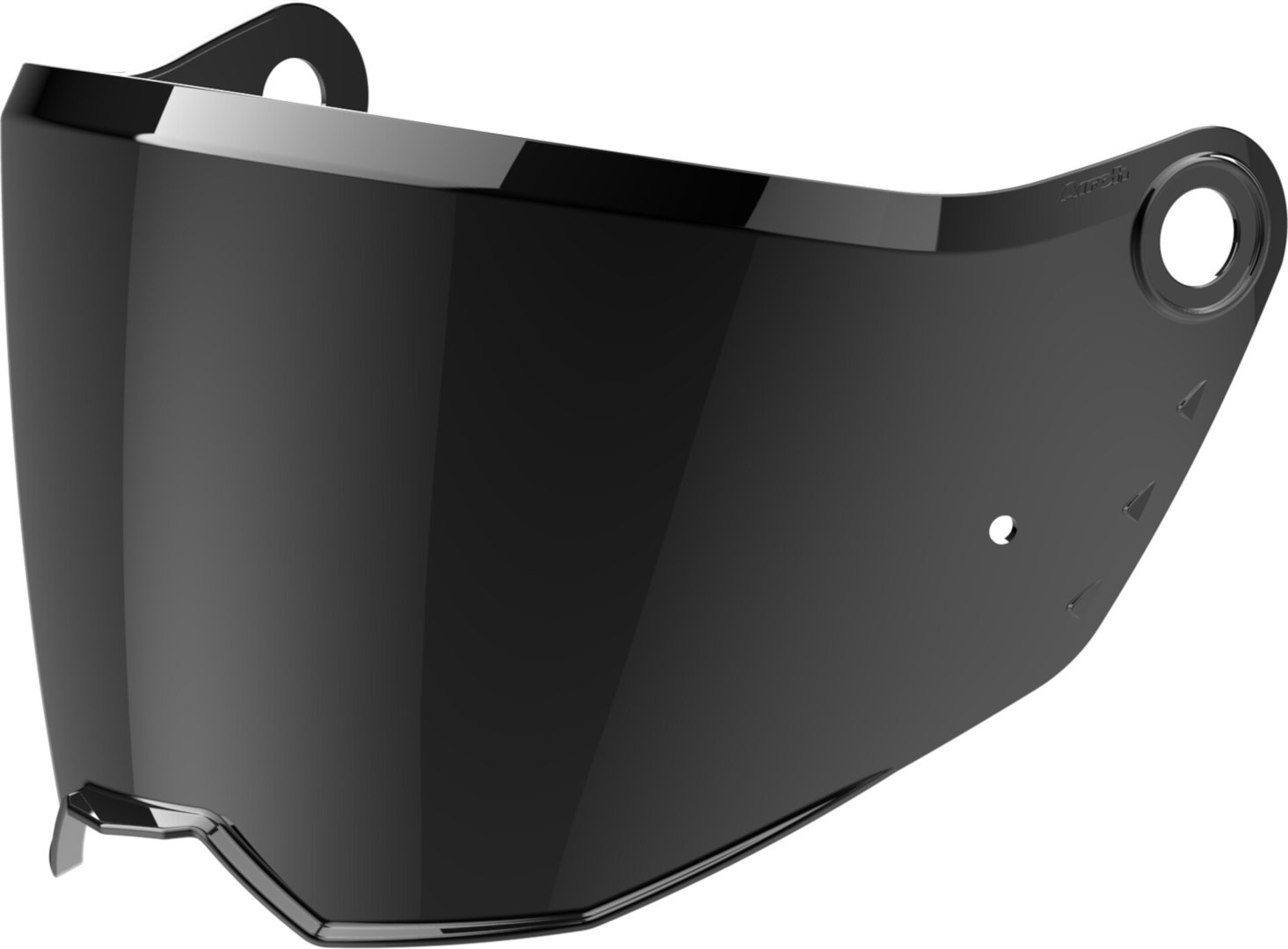 Grey Airoh Connor/Spark 2 visor for men, featuring a sleek, aerodynamic design, made of durable material with a glossy finish and ventilation holes for enhanced airflow.