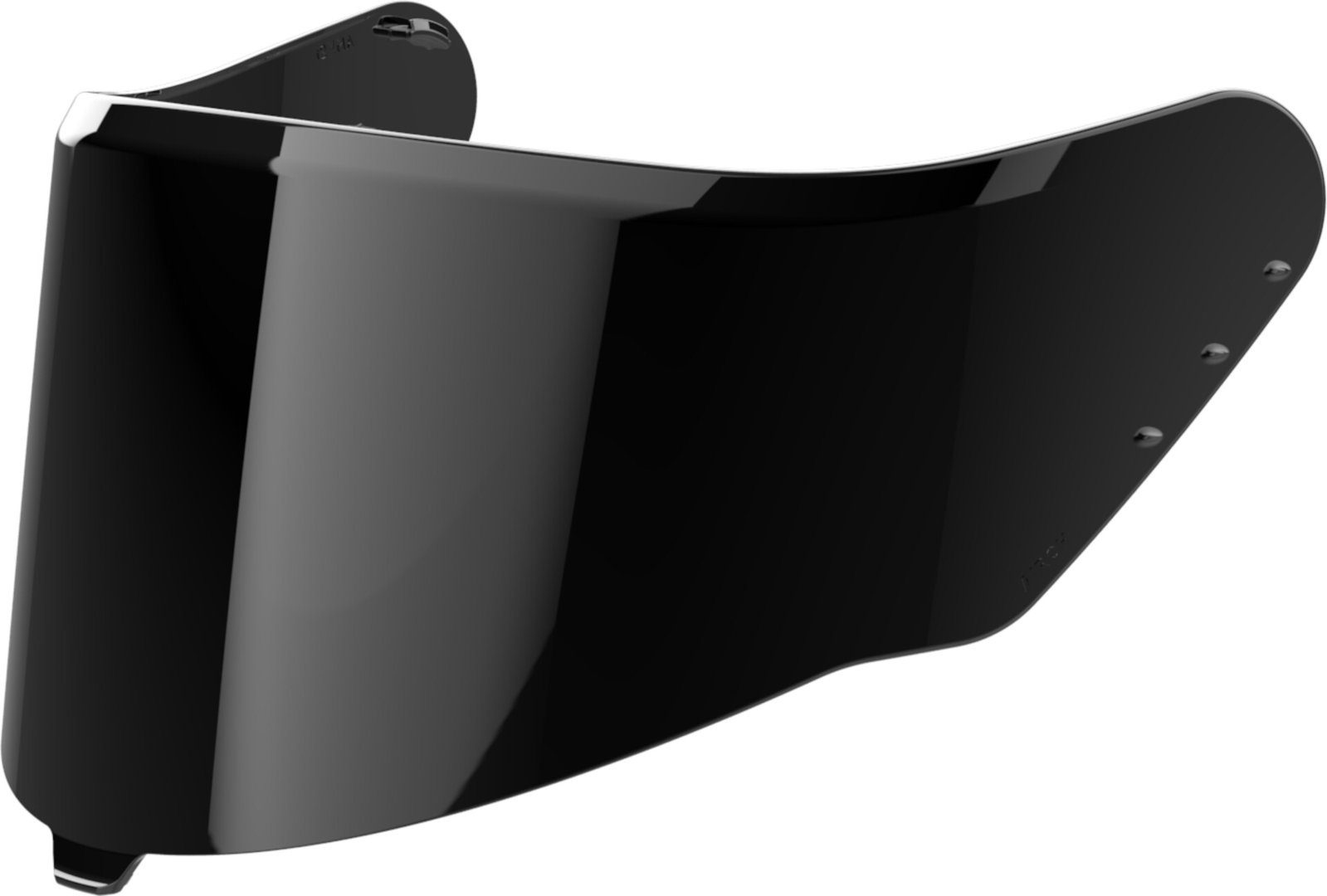 Airoh Matryx visor in dark smoke, featuring a sleek, curved design with a glossy finish and multiple mounting holes for secure attachment.