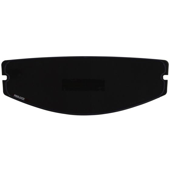 Dark smoke fog-resistant lens designed for Airoh GP550S and GP500 helmets, featuring a curved shape and Pinlock branding on the side.