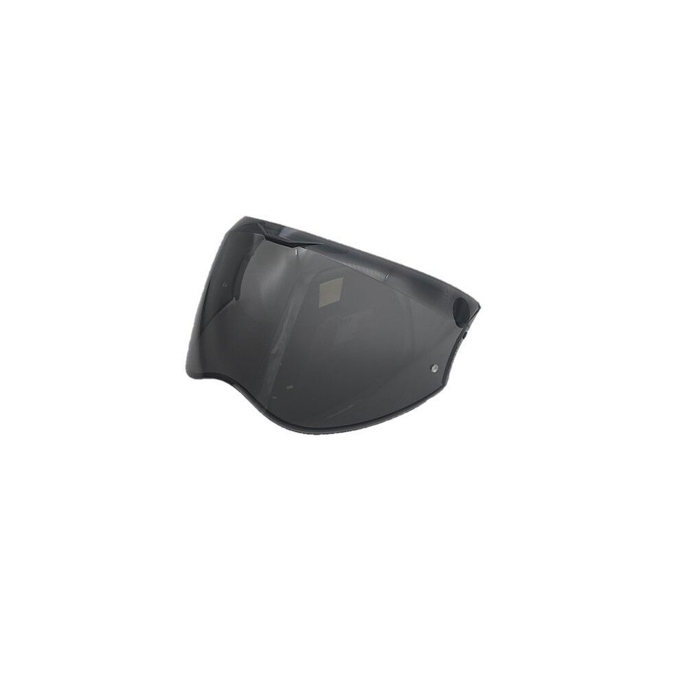 Dark smoke visor for Airoh Mathisse helmet, featuring a sleek, curved design with a glossy finish and a small mounting hole for easy attachment.