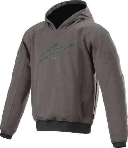 Grey Alpinestars Ageless hoodie in size S, featuring a front kangaroo pocket, ribbed cuffs and hem, and a subtle logo on the chest.