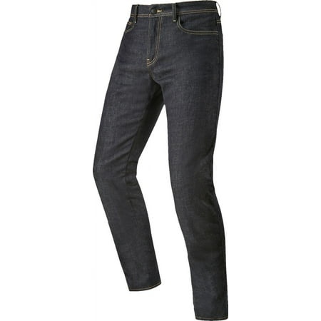 Blue Alpinestars Cult-8 Stretch Denim jeans in size 40, featuring a slim fit, classic five-pocket design, and contrasting stitching for added style.