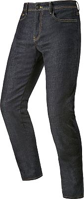Blue Alpinestars Cult-8 Stretch Denim jeans in size 32, featuring a slim fit, classic five-pocket design, and contrasting stitching for a stylish look.