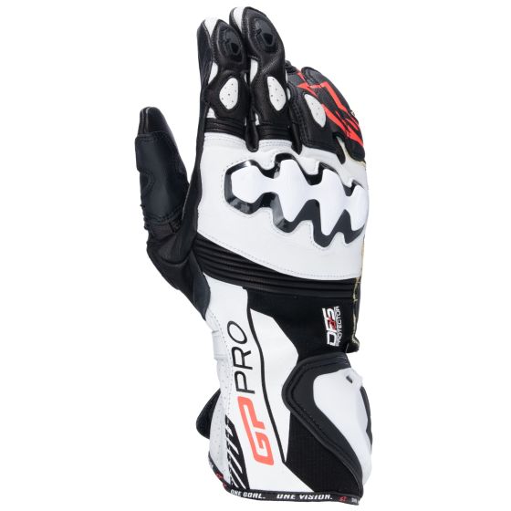 alpinestars Alpinestars GP Pro R4 Mens Leather Motorcycle Gloves Black/White XL