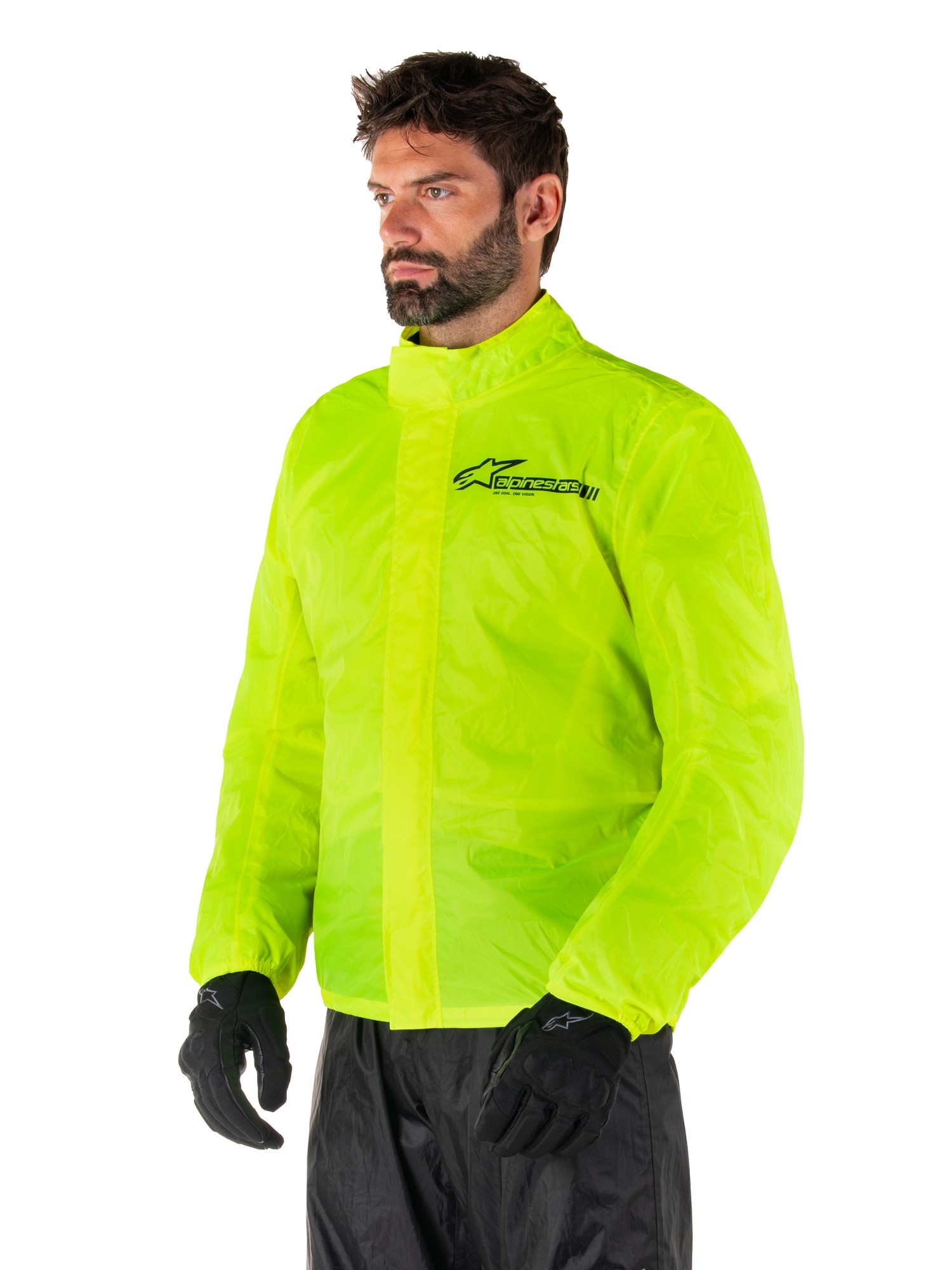 Alpinestars Hurricane Rain V2 Motorcycle Over Jacket - X-Small - Fluro Yellow, Yellow - image 3