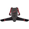 Alpinestars Nucleon KR-Cell back protector in grey, black, and red, featuring a lightweight design with adjustable straps and a contoured fit for enhanced protection.