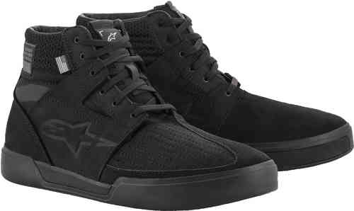 Black Alpinestars Primer shoes in size 9 US feature a sleek design with a textured upper, lace-up closure, and a prominent logo on the side.