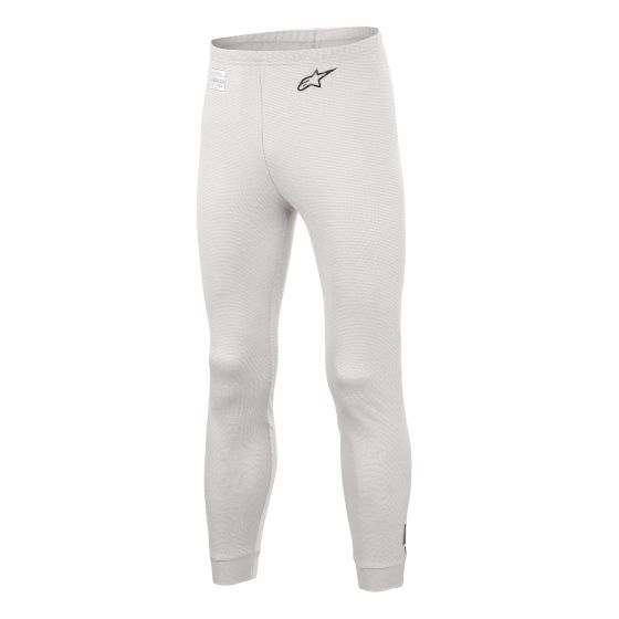 White Alpinestars Race V3 underwear bottoms in size M, featuring a fitted design, soft material, and a black logo on the waistband.