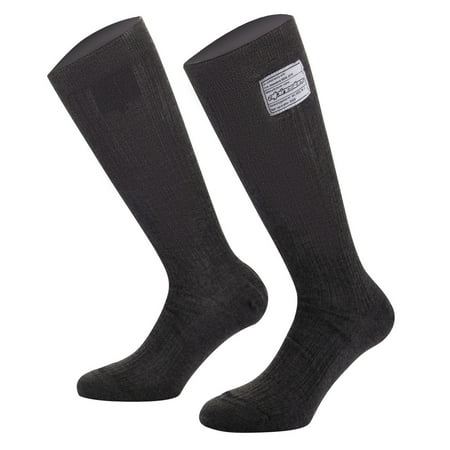Black Alpinestars Race V4 socks in size small, featuring a knee-high design and a textured knit material with a logo label on the side.