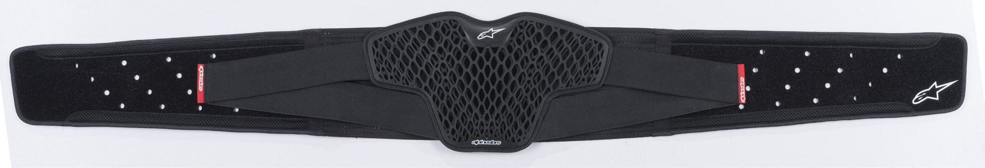 Black Alpinestars Sequence kidney belt in size XL/4XL, featuring a breathable mesh center, adjustable straps, and padded sides for comfort and support.