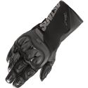 Black and dark grey Alpinestars SP-365 Drystar gloves in size M, featuring a sleek design, reinforced knuckles, and a textured grip for enhanced performance.