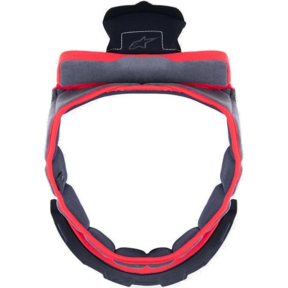 Grey Alpinestars Supertech S-R10 lining features a padded design with vibrant red accents, crafted from durable materials, and is sized at 10 mm for a comfortable fit.