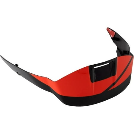 Alpinestars Supertech S-R10 Element spoiler in black and red, featuring a sleek design with a glossy finish, designed for optimal aerodynamics and performance.