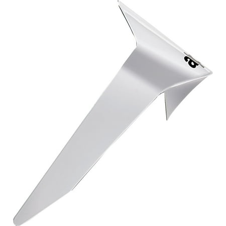 White Alpinestars Supertech S-R10 spoiler with a sleek, aerodynamic design, made from durable material, featuring a pointed tip and a subtle logo detail.