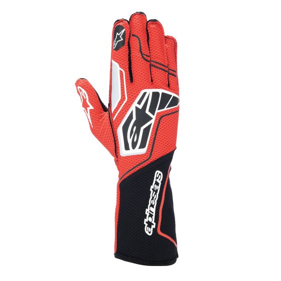 Black and red Alpinestars Tech 1-KX V4 kart gloves in size XXL, featuring a breathable mesh material, reinforced palm, and distinctive logo detailing.