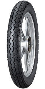 Black rubber motorcycle tyre with a tread pattern designed for grip, featuring a silver metal rim, labeled "Anlas NR-2 3.50 18 (56P) TT" for front or rear use.