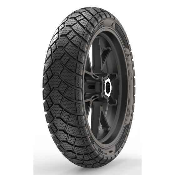 Anlas Winter Grip 2 scooter tyre in size 90/90 18 (57P) TL, featuring a rugged tread pattern for enhanced winter traction, with a black rubber material and a sleek design.