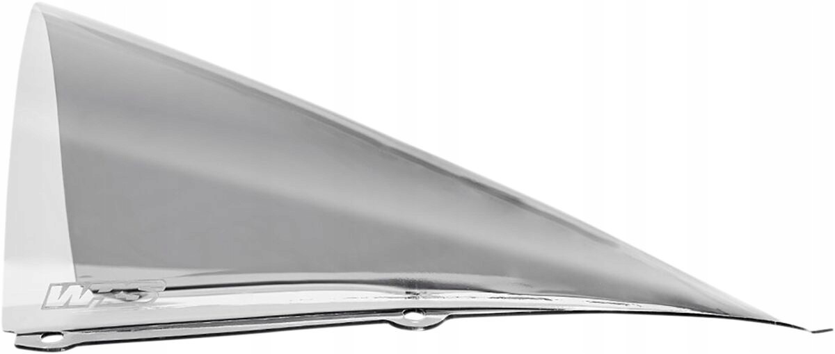 WRS smoke-colored motorcycle windscreen for Aprilia RSV4, featuring a sleek, aerodynamic design with a glossy finish and mounting holes for easy installation.