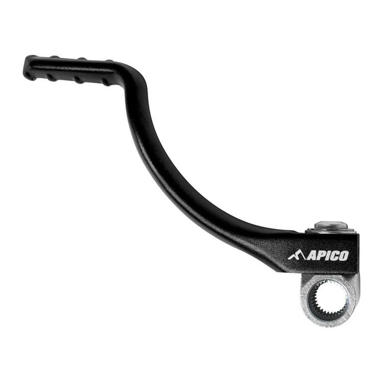 Black kick start lever made of metal, featuring a textured grip and a circular attachment point, designed for KTM SX50 (2009-2023) and Husqvarna TC50 (2017-2023) models.