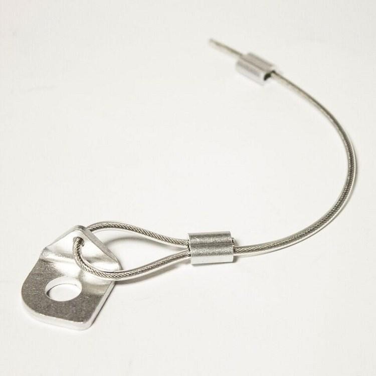 Silver Apico Universal Brake Snake featuring a stainless steel cable with a metal attachment point and a loop for secure fastening.