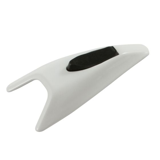 White Arai IC Duct-3 Tint with a sleek design, featuring a black rubber insert for enhanced aerodynamics and ventilation on motorcycle helmets.