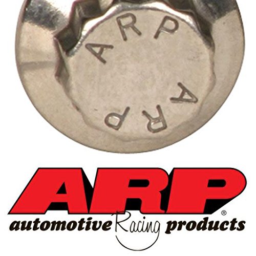 Silver metal ring compressor with "ARP" engraved on the top, featuring a sturdy design for automotive applications, accompanied by a bold red and black "ARP" logo below.