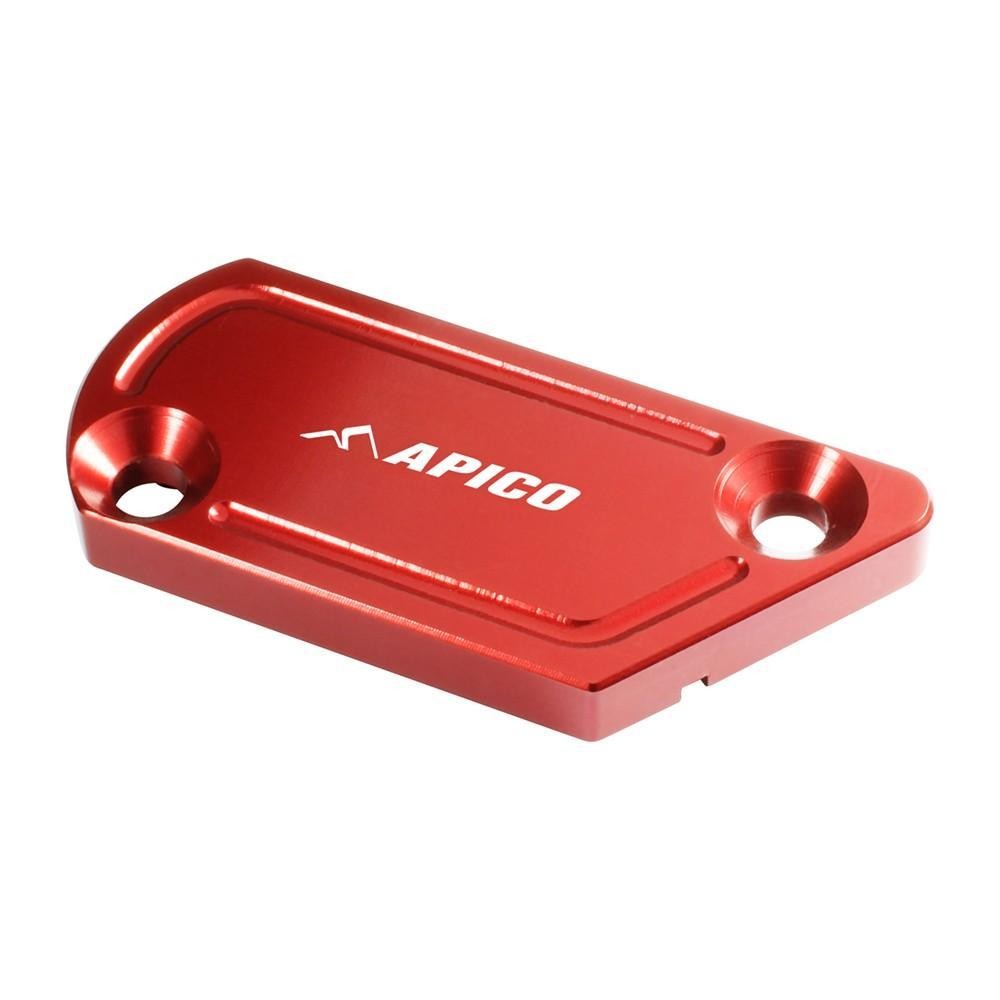 Red aluminum clutch master cylinder cover with a sleek design, featuring the "APICO" logo and two mounting holes, compatible with Beta Rev/Evo models from 2005 to 2023.