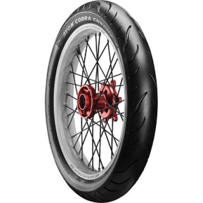 Avon Cobra Chrome motorcycle tire in size 170/70 R16, featuring a black rubber tread, silver rim, and red hub, designed for rear wheel use.