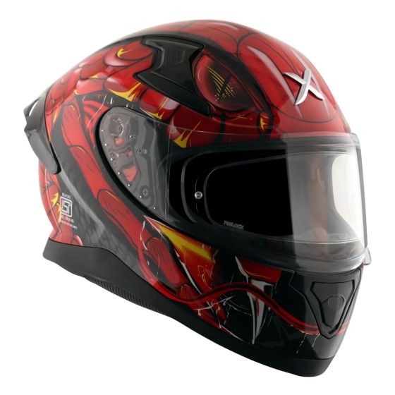 AXOR Axor Apex Graphic Motorcycle Helmet - Medium (57-58cm) -, Black/red