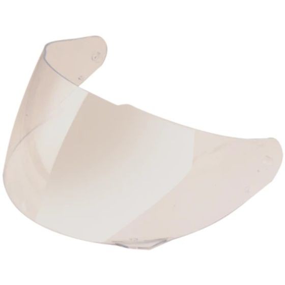 Clear replacement visor for AXOR helmets, featuring a smooth, transparent design with rounded edges and mounting holes for easy attachment.