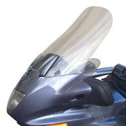 Clear Bullster windshield for BMW K 1200 LT, measuring 64.5 cm (25-3/8"), featuring a sleek, aerodynamic design and a smooth finish, enhancing visibility and protection.