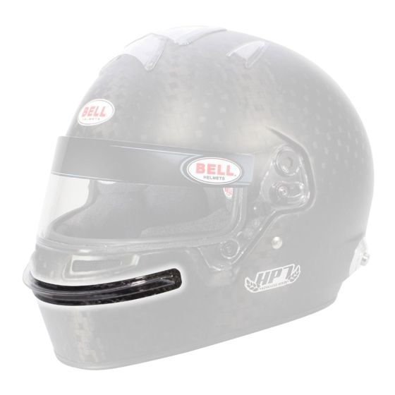 Clear chin bar for Bell HP7, HP77, RS7, and KC7 helmets, featuring a sleek design with a 13mm profile, made from durable material for enhanced aerodynamics and visibility.