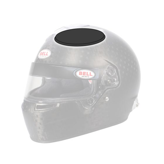 Black top pad for Bell helmet, designed for sizes 57-59cm, featuring a smooth surface and a sleek, aerodynamic design, enhancing comfort and fit.