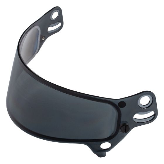 Dark smoke replacement visor for Bell KC7-CMR helmet, made of durable material with a sleek curved design and multiple attachment points for secure fitting.